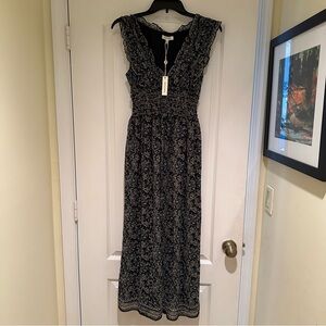 Max Studio Elegant Navy Floral Lace Dress Size Small (NWT) midi/maxi